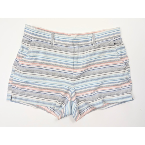 Gap Striped White Pastel Striped Chino Everyday Summer Shorts Women's Size 4 - Picture 1 of 6